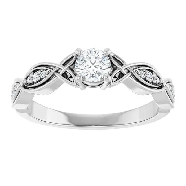 V-End Prong Accented Engagement Ring Image 3 Shipley's Fine Jewelry Hampstead, MD