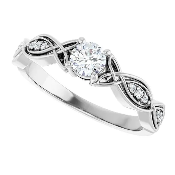 V-End Prong Accented Engagement Ring Image 5 Shipley's Fine Jewelry Hampstead, MD