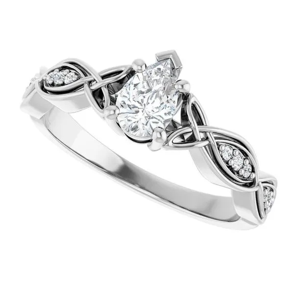 V-End Prong Accented Engagement Ring Image 5 Berilian Jewelers Folsom, CA