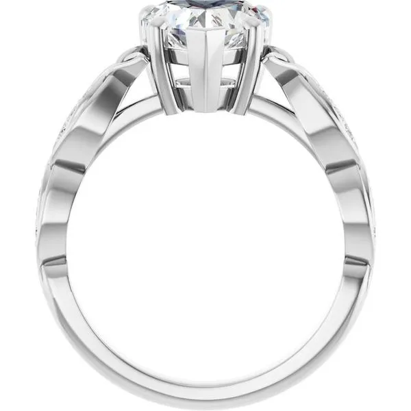 V-End Prong Accented Engagement Ring Image 2 Berilian Jewelers Folsom, CA