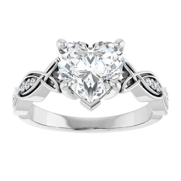 V-End Prong Accented Engagement Ring Image 3 Berilian Jewelers Folsom, CA