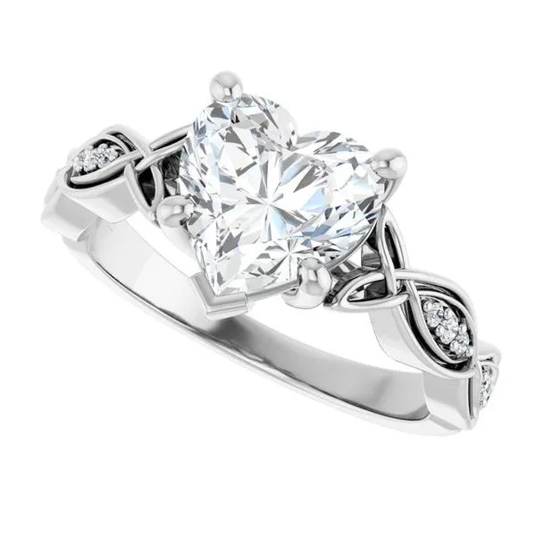 V-End Prong Accented Engagement Ring Image 5 Berilian Jewelers Folsom, CA