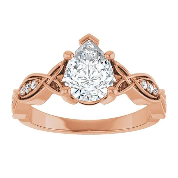 V-End Prong Accented Engagement Ring Image 3 Berilian Jewelers Folsom, CA