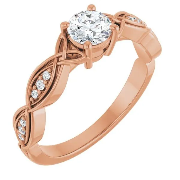 V-End Prong Accented Engagement Ring Berilian Jewelers Folsom, CA