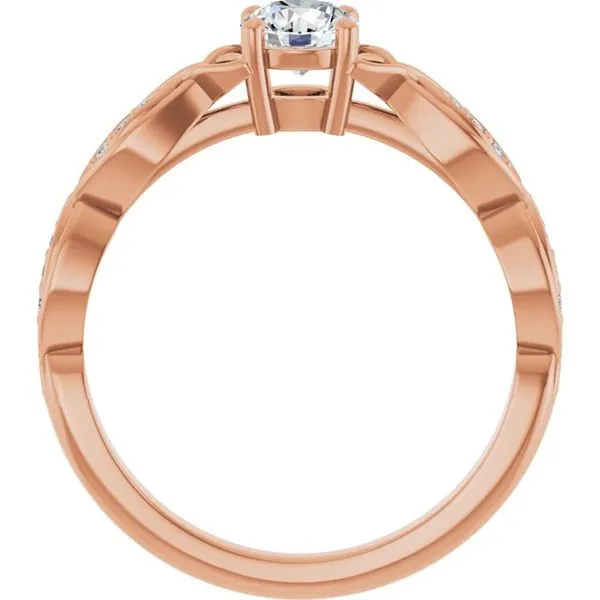 V-End Prong Accented Engagement Ring Image 2 Berilian Jewelers Folsom, CA