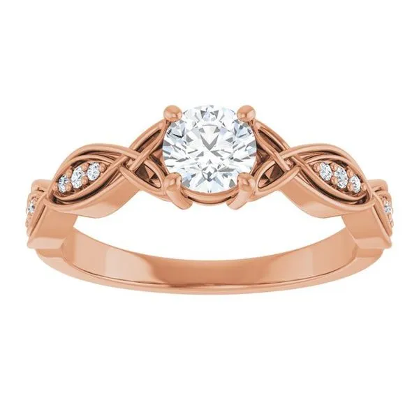 V-End Prong Accented Engagement Ring Image 3 Berilian Jewelers Folsom, CA