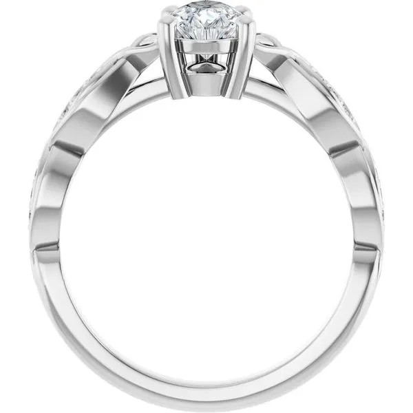 V-End Prong Accented Engagement Ring Image 2 Berilian Jewelers Folsom, CA