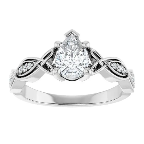 V-End Prong Accented Engagement Ring Image 3 Berilian Jewelers Folsom, CA