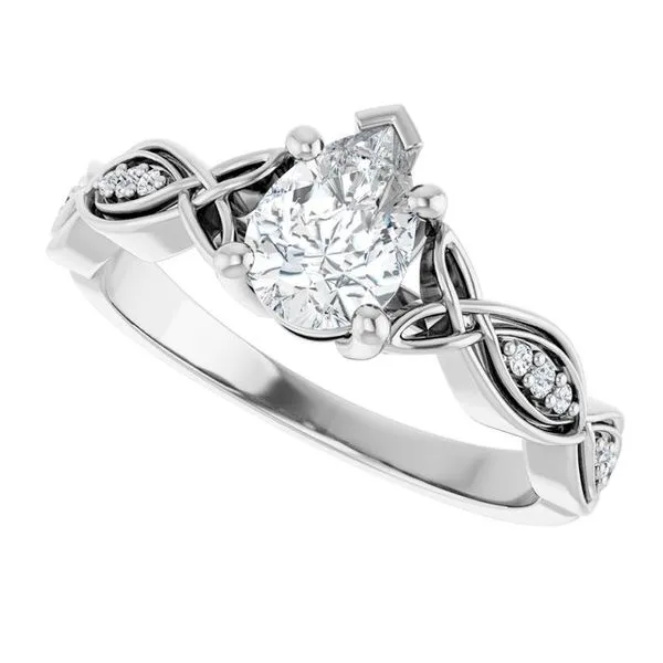 V-End Prong Accented Engagement Ring Image 5 Berilian Jewelers Folsom, CA