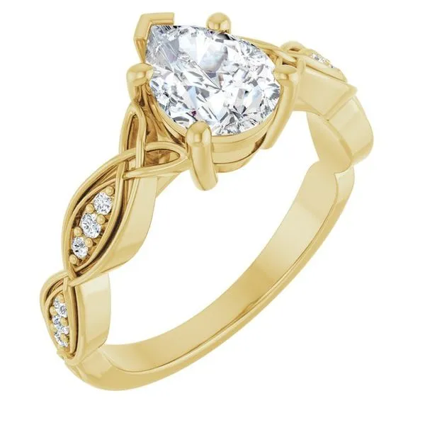 V-End Prong Accented Engagement Ring Berilian Jewelers Folsom, CA