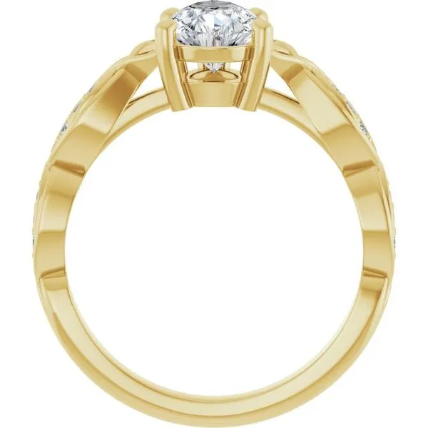 V-End Prong Accented Engagement Ring Image 2 Berilian Jewelers Folsom, CA