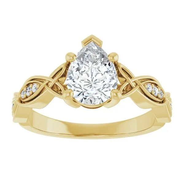 V-End Prong Accented Engagement Ring Image 3 Berilian Jewelers Folsom, CA