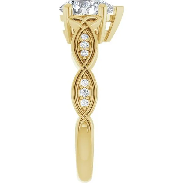 V-End Prong Accented Engagement Ring Image 4 Berilian Jewelers Folsom, CA