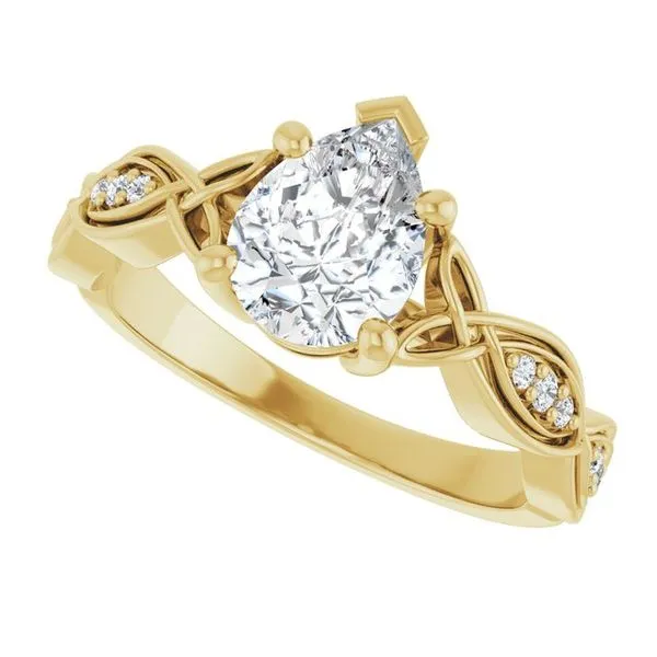 V-End Prong Accented Engagement Ring Image 5 Berilian Jewelers Folsom, CA