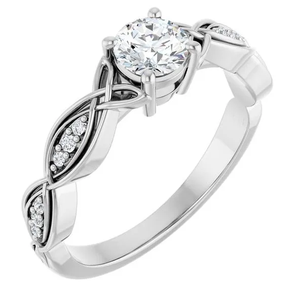 V-End Prong Accented Engagement Ring Berilian Jewelers Folsom, CA
