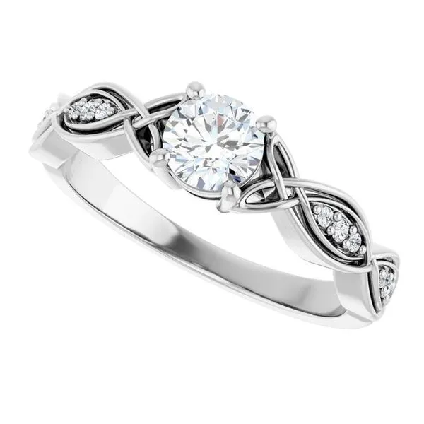 V-End Prong Accented Engagement Ring Image 5 Berilian Jewelers Folsom, CA