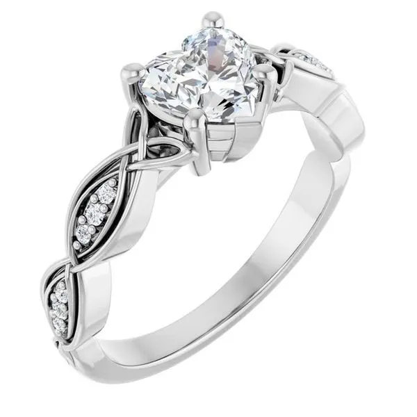 V-End Prong Accented Engagement Ring Berilian Jewelers Folsom, CA