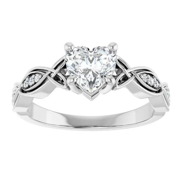 V-End Prong Accented Engagement Ring Image 3 Berilian Jewelers Folsom, CA
