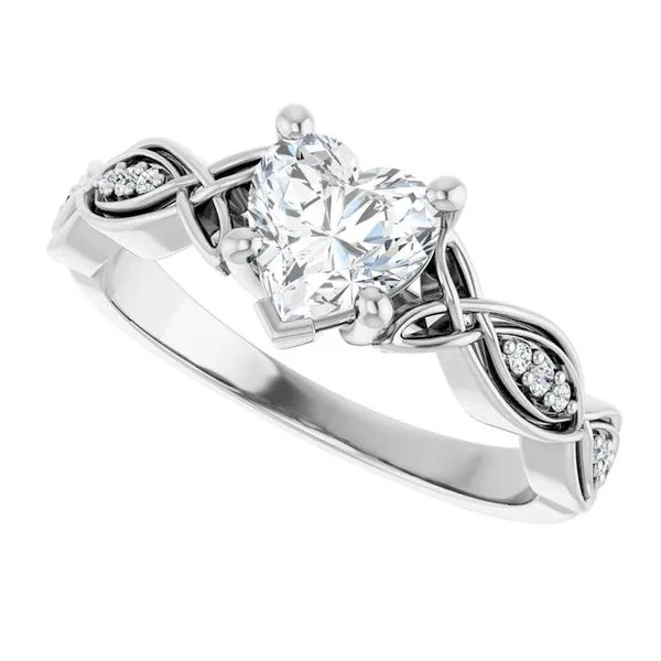 V-End Prong Accented Engagement Ring Image 5 Berilian Jewelers Folsom, CA