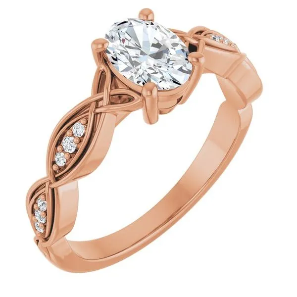 V-End Prong Accented Engagement Ring Berilian Jewelers Folsom, CA