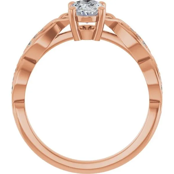 V-End Prong Accented Engagement Ring Image 2 Berilian Jewelers Folsom, CA