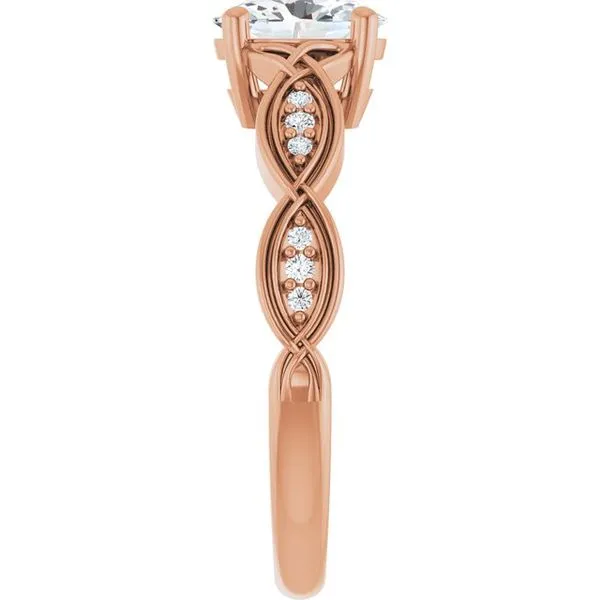 V-End Prong Accented Engagement Ring Image 4 Berilian Jewelers Folsom, CA