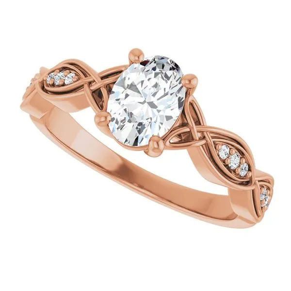 V-End Prong Accented Engagement Ring Image 5 Berilian Jewelers Folsom, CA