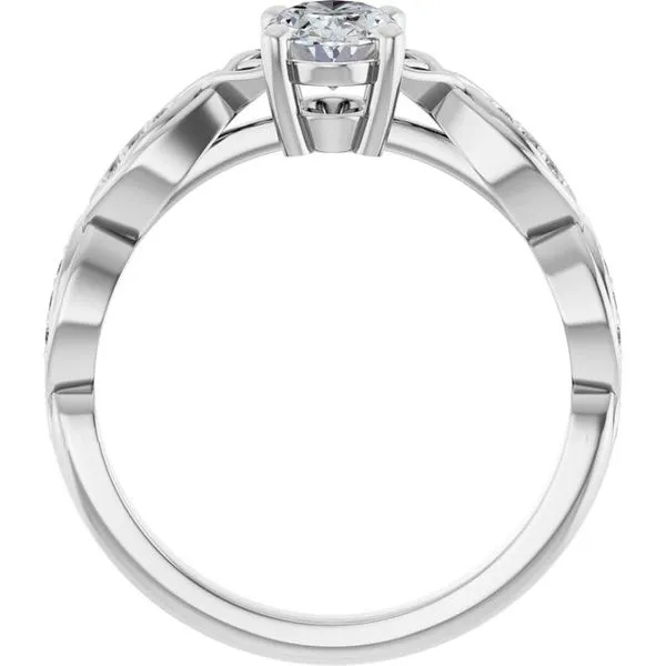 V-End Prong Accented Engagement Ring Image 2 Berilian Jewelers Folsom, CA