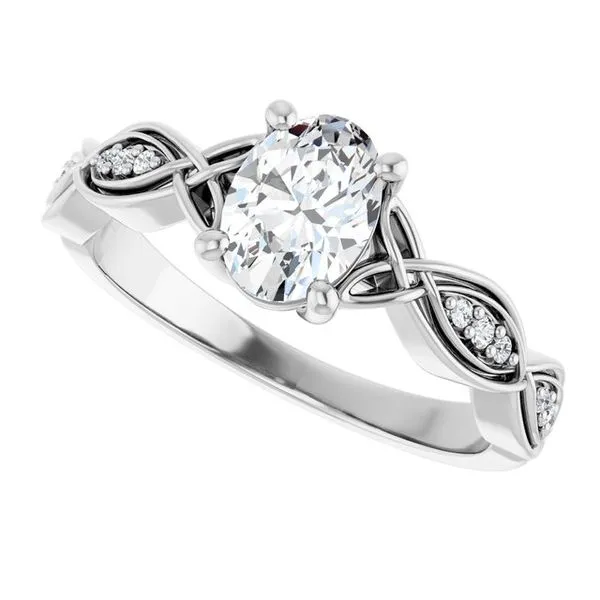 V-End Prong Accented Engagement Ring Image 5 Berilian Jewelers Folsom, CA
