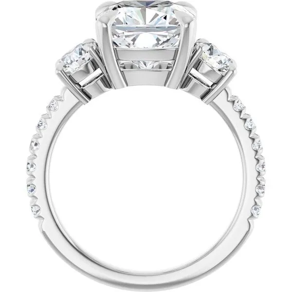 Bezel-Set Three-Stone Engagement Ring Image 2 Berilian Jewelers Folsom, CA