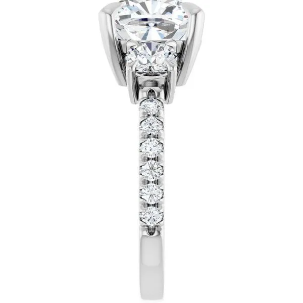 Bezel-Set Three-Stone Engagement Ring Image 4 Berilian Jewelers Folsom, CA