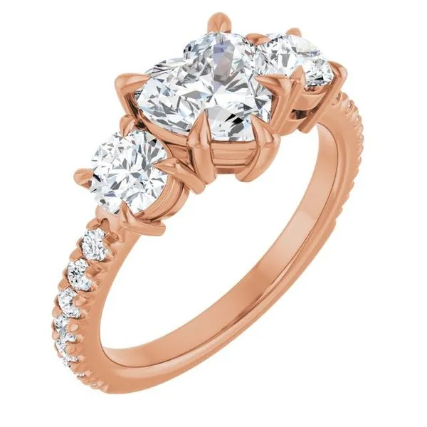 Bezel-Set Three-Stone Engagement Ring Berilian Jewelers Folsom, CA