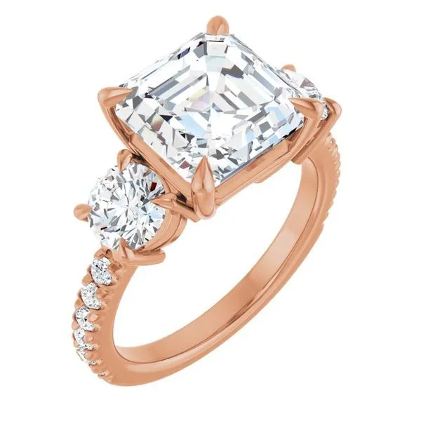 Bezel-Set Three-Stone Engagement Ring Berilian Jewelers Folsom, CA