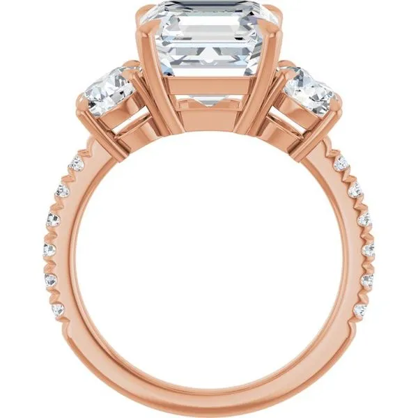 Bezel-Set Three-Stone Engagement Ring Image 2 Berilian Jewelers Folsom, CA