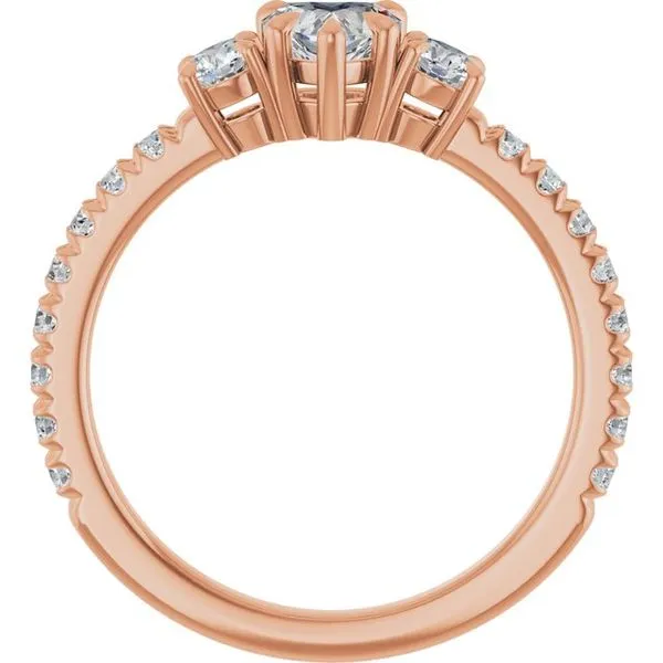 Bezel-Set Three-Stone Engagement Ring Image 2 Berilian Jewelers Folsom, CA