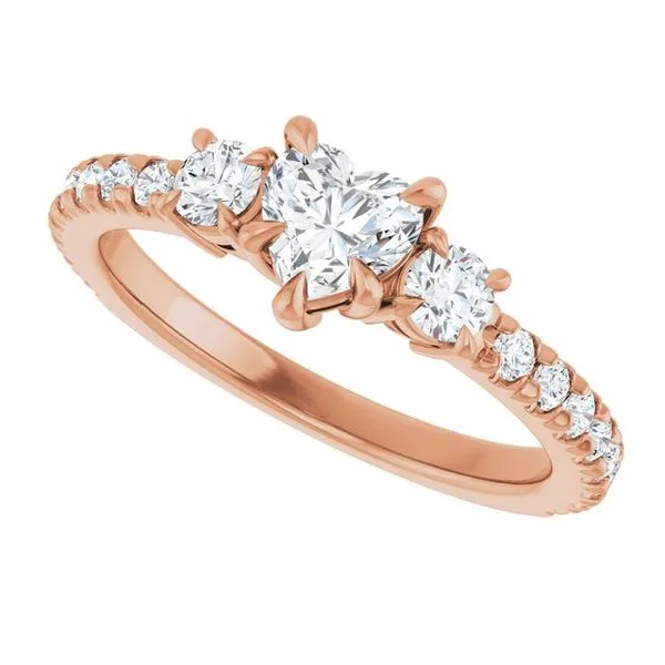 Bezel-Set Three-Stone Engagement Ring Image 5 Berilian Jewelers Folsom, CA