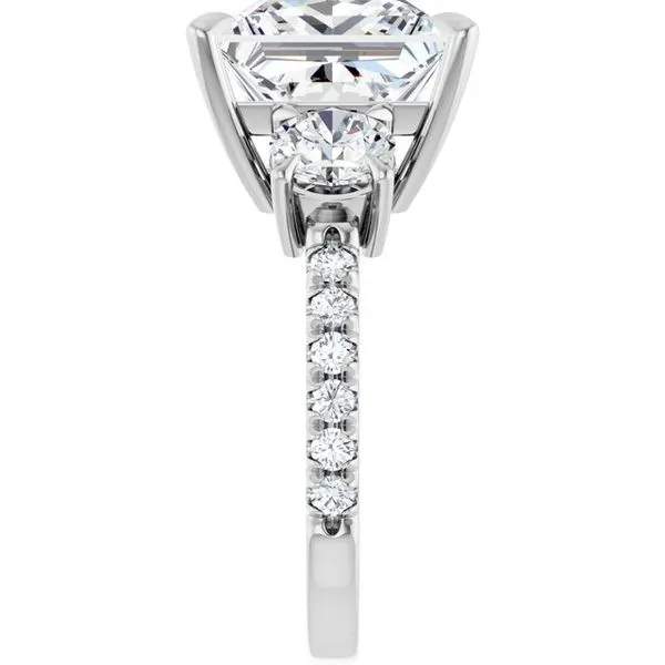 Bezel-Set Three-Stone Engagement Ring Image 4 Berilian Jewelers Folsom, CA