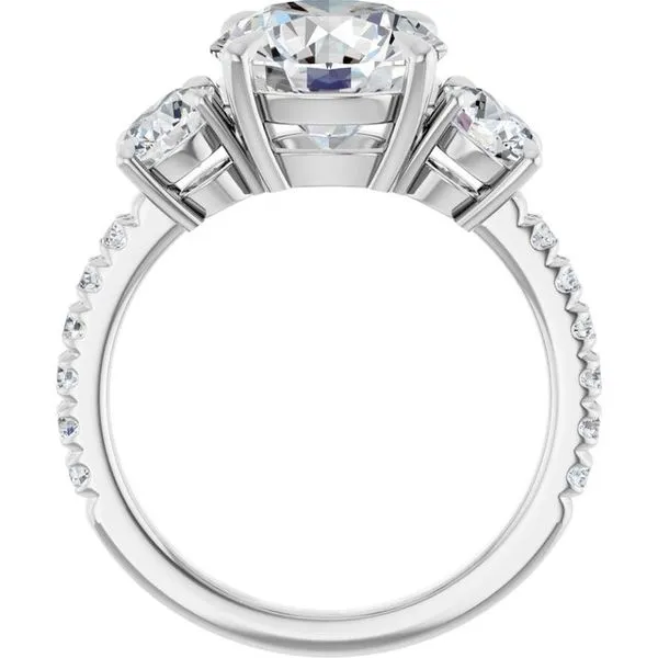 Bezel-Set Three-Stone Engagement Ring Image 2 Berilian Jewelers Folsom, CA