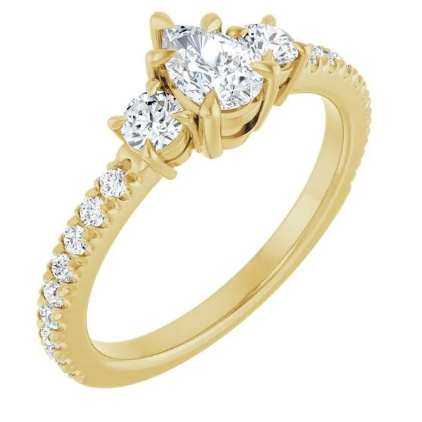 Bezel-Set Three-Stone Engagement Ring Berilian Jewelers Folsom, CA