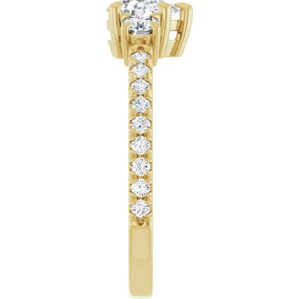 Bezel-Set Three-Stone Engagement Ring Image 4 Berilian Jewelers Folsom, CA