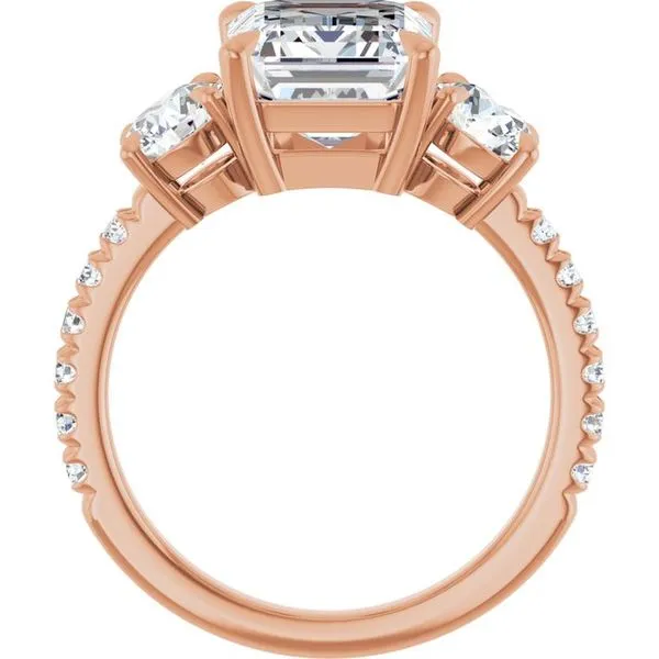 Bezel-Set Three-Stone Engagement Ring Image 2 Berilian Jewelers Folsom, CA