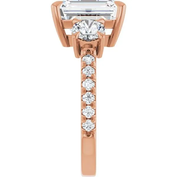 Bezel-Set Three-Stone Engagement Ring Image 4 Berilian Jewelers Folsom, CA