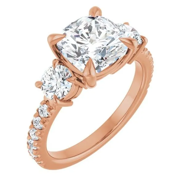 Bezel-Set Three-Stone Engagement Ring Berilian Jewelers Folsom, CA