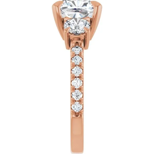 Bezel-Set Three-Stone Engagement Ring Image 4 Berilian Jewelers Folsom, CA