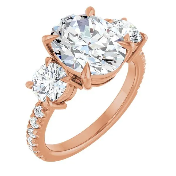 Bezel-Set Three-Stone Engagement Ring Berilian Jewelers Folsom, CA