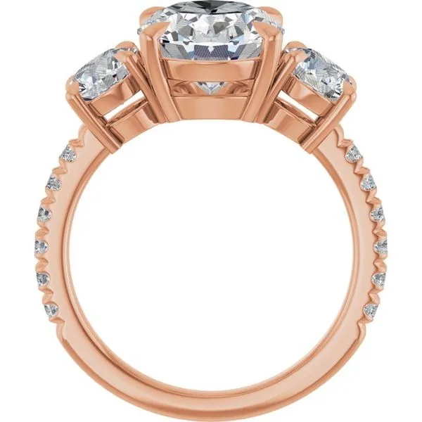 Bezel-Set Three-Stone Engagement Ring Image 2 Berilian Jewelers Folsom, CA