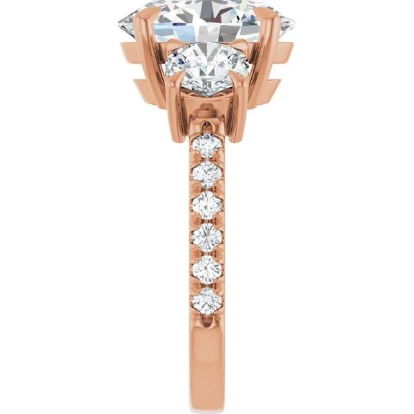 Bezel-Set Three-Stone Engagement Ring Image 4 Berilian Jewelers Folsom, CA