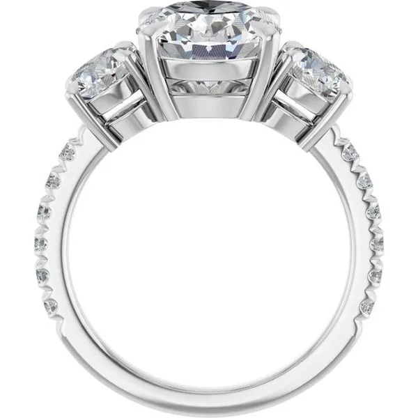 Bezel-Set Three-Stone Engagement Ring Image 2 Berilian Jewelers Folsom, CA