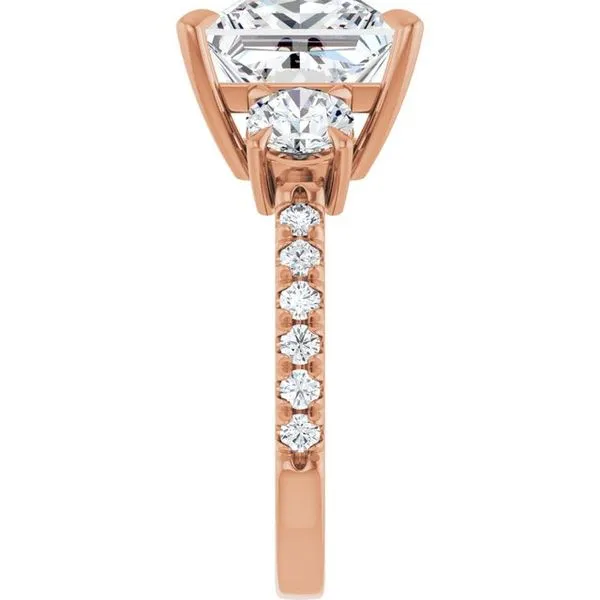 Bezel-Set Three-Stone Engagement Ring Image 4 Berilian Jewelers Folsom, CA