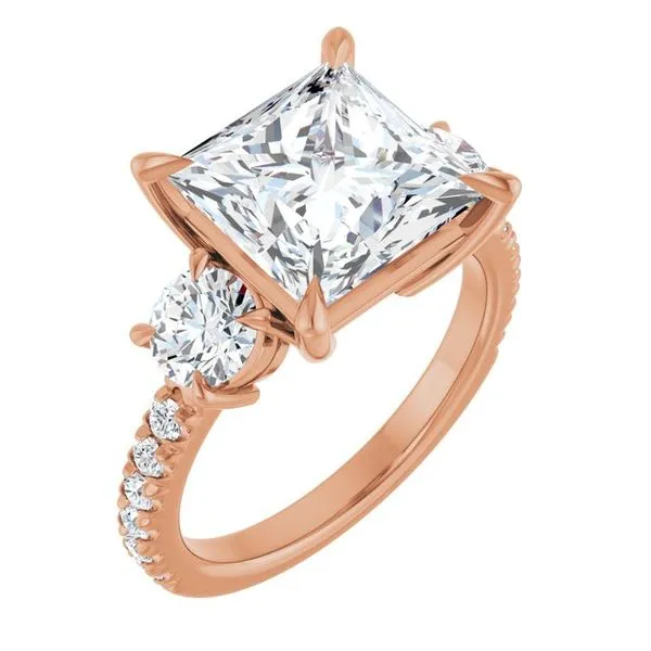 Bezel-Set Three-Stone Engagement Ring Berilian Jewelers Folsom, CA